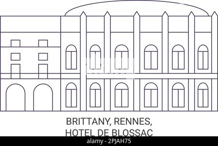 Frankreich, Rennes, Hotel De Blossac Reise Wahrzeichen Vektordarstellung Stock Vektor