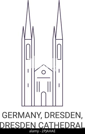 Deutschland, Dresden, Dresdner Dresdner Dom reisen Wahrzeichen Vektordarstellung Stock Vektor