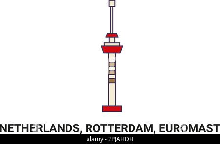 Niederlande, Rotterdam, Euromast, Vektordarstellung für Reiseziele Stock Vektor