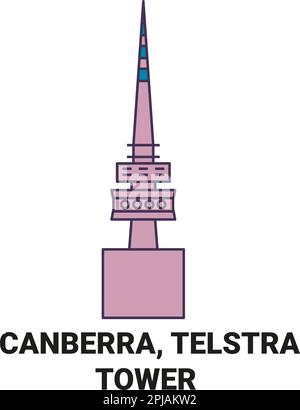 Australien, Canberra, Telstra Towe, Reise-Wahrzeichen-Vektordarstellung Stock Vektor