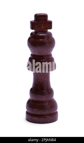 Dunkler König Schachfiguren, ausgeschnitten auf Weiß. Stockfoto