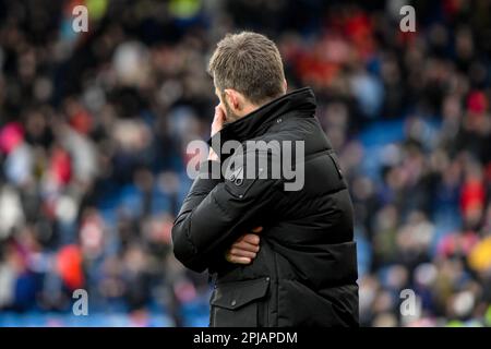 Huddersfield, Großbritannien. 01. April 2023. Middlesbrough Manager Michael Carrick während des Sky Bet Championship-Spiels Huddersfield Town vs Middlesbrough im John Smith's Stadium, Huddersfield, Großbritannien, 1. April 2023 (Foto von Ben Roberts/News Images) in Huddersfield, Großbritannien, am 4./1. April 2023. (Foto: Ben Roberts/News Images/Sipa USA) Guthaben: SIPA USA/Alamy Live News Stockfoto