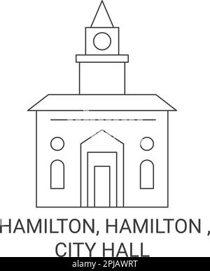 Kanada, Hamilton, Hamilton, City Hall Reise Landmark Vector Illustration Stock Vektor