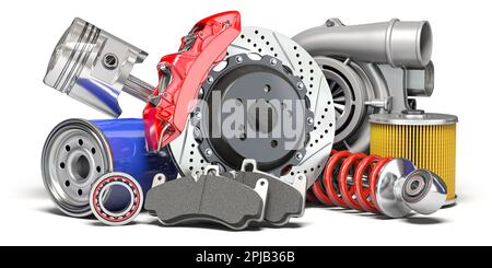 Querschnitt des Auto Ölfilter auf weißem Hintergrund. 3D-Darstellung  Stockfotografie - Alamy