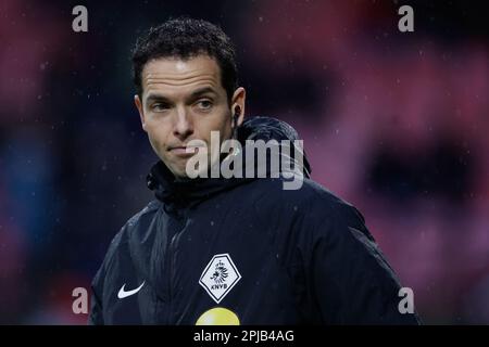 Nijmegen, Niederlande. 01. April 2023. NIJMEGEN, NIEDERLANDE - APRIL 1: 4. offizieller Richard Martens während des niederländischen Eredivisie-Spiels zwischen NEC Nijmegen und PSV im Stadion de Goffert am 1. April 2023 in Nijmegen, Niederlande (Foto von Broer van den Boom/Orange Pictures). Kredit: Orange Pics BV/Alamy Live News Stockfoto