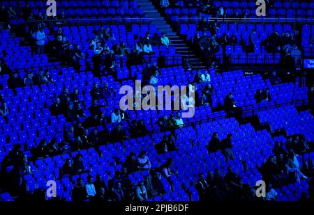 Freie Plätze im O2, London. Foto: Samstag, 1. April 2023. Stockfoto