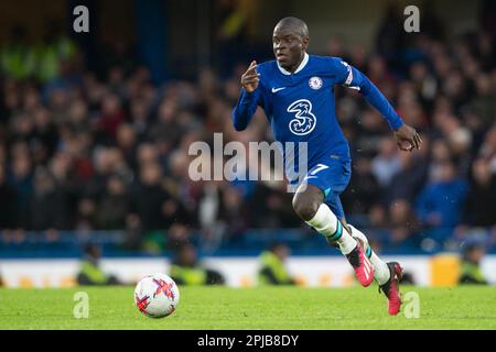London, Großbritannien. 01. April 2023. Ngolo Kanté von Chelsea während des Premier League-Spiels zwischen Chelsea und Aston Villa auf der Stamford Bridge, London, England am 1. April 2023. Foto: Salvio Calabrese. Nur redaktionelle Verwendung, Lizenz für kommerzielle Verwendung erforderlich. Keine Verwendung bei Wetten, Spielen oder Veröffentlichungen von Clubs/Ligen/Spielern. Kredit: UK Sports Pics Ltd/Alamy Live News Stockfoto