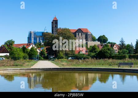 Quedlinburg: Collegiatskirche St. Servatius in Harz, Sachsen-Anhalt, Sachsen-Anhalt, Deutschland Stockfoto