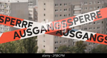 Barriere nimmt das deutsche Wort auf Stockfoto