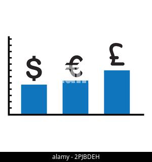 Entwurf des Symbols "Währungsanalyse und -Vergleich" Stockfoto