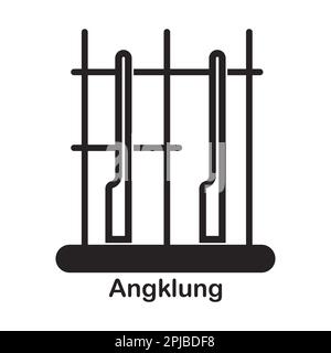 Icon of angklung, ein traditionelles Musikinstrument aus Indonesien, Vektordesign Stockfoto