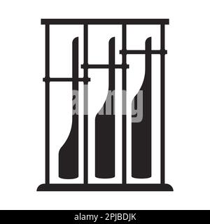 Icon of angklung, ein traditionelles Musikinstrument aus Indonesien, Vektordesign Stockfoto