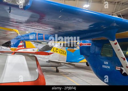 Liberal, Kansas, Das Mid-America Air Museum. Das Museum zeigt über 100 Flugzeuge Stockfoto