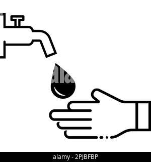 Symbol für Verschmutzung oder Säuberung vor dem Gottesdienst im islamischen Religionsvektor-Bildsymbol-Design Stockfoto