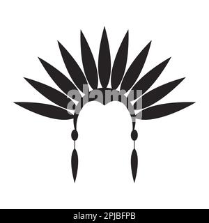 American Native Chief Head Indian Logo-Vektordesign Stockfoto