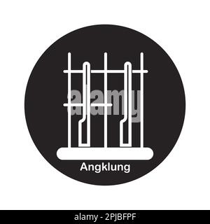 Icon of angklung, ein traditionelles Musikinstrument aus Indonesien, Vektordesign Stockfoto