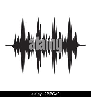 Design der Vektorvorlage für Sound Wave-Symbole Stockfoto