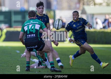 Treviso, Italien. 01. April 2023. 01/04/2023; Foto Alfio Gurise; Challenge Cup; Stadio Monigo Treviso; Benetton Treviso vs Connacht; Rugby; Ottavi di Finale; Benetton Treviso vs Connacht Rugby, Rugby Challenge Cup in Treviso, Italien, April 01 2023 Kredit: Unabhängige Fotoagentur/Alamy Live News Stockfoto