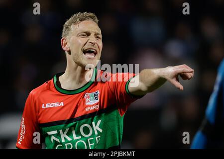 Nijmegen, Niederlande. 01. April 2023. NIJMEGEN, NIEDERLANDE - APRIL 1: Joris Kramer von NEC während des niederländischen Eredivisie-Spiels zwischen NEC Nijmegen und PSV im Stadion de Goffert am 1. April 2023 in Nijmegen, Niederlande (Foto von Broer van den Boom/Orange Pictures). Kredit: Orange Pics BV/Alamy Live News Stockfoto