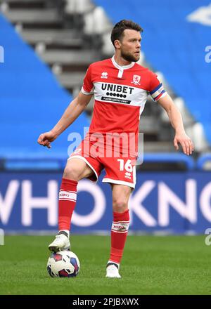 Huddersfield, Großbritannien. 1. April 2023. Jonathan Howson von Middlesbrough während des Sky Bet Championship-Spiels im John Smith's Stadium, Huddersfield. Der Bildausdruck sollte lauten: Gary Oakley/Sportimage Credit: Sportimage/Alamy Live News Stockfoto