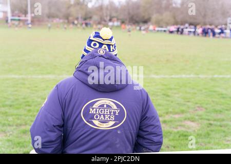 Kent UK, 1. April 2023. Erster XV - North Walsham - Heimspiel des Mighty Oaks Rugby Clubs. Sevenoaks Kent Credit: Glosszoom/Alamy Live News Stockfoto