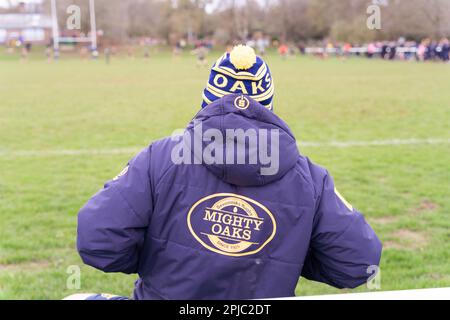 Kent UK, 1. April 2023. Erster XV - North Walsham - Heimspiel des Mighty Oaks Rugby Clubs. Sevenoaks Kent Credit: Glosszoom/Alamy Live News Stockfoto