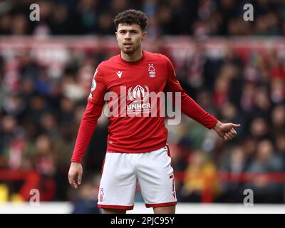 Nottingham, Großbritannien. 1. April 2023. Neco Williams aus Nottingham Forest während des Premier League-Spiels auf dem City Ground in Nottingham. Der Bildausdruck sollte lauten: Darren Staples/Sportimage Credit: Sportimage/Alamy Live News Stockfoto
