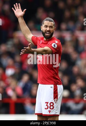 Nottingham, Großbritannien. 1. April 2023. Felipe aus Nottingham Forest während des Premier League-Spiels auf dem City Ground, Nottingham. Der Bildausdruck sollte lauten: Darren Staples/Sportimage Credit: Sportimage/Alamy Live News Stockfoto