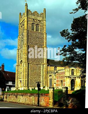 Eye, Suffolk, mittelalterlicher Kirchturm, England, Großbritannien Stockfoto