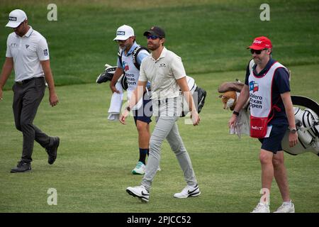 01. April 2023: Patrick Rogers in der dritten Runde der Valero Texas Open, TPC San Antonio Oaks Course. San Antonio, Texas. Mario Cantu/CSM(Kreditbild: © Mario Cantu/Cal Sport Media) Stockfoto