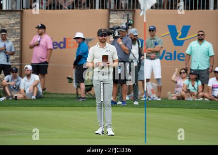 01. April 2023: Patrick Rogers in der dritten Runde der Valero Texas Open, TPC San Antonio Oaks Course. San Antonio, Texas. Mario Cantu/CSM Stockfoto