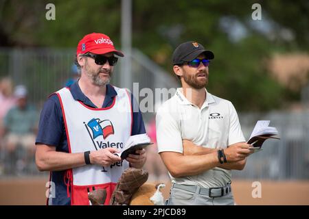 01. April 2023: Patrick Rogers in der dritten Runde der Valero Texas Open, TPC San Antonio Oaks Course. San Antonio, Texas. Mario Cantu/CSM(Kreditbild: © Mario Cantu/Cal Sport Media) Stockfoto