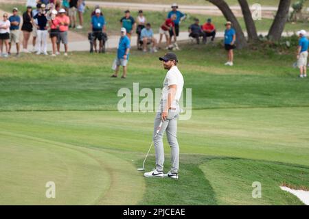 01. April 2023: Patrick Rogers in der dritten Runde der Valero Texas Open, TPC San Antonio Oaks Course. San Antonio, Texas. Mario Cantu/CSM(Kreditbild: © Mario Cantu/Cal Sport Media) Stockfoto