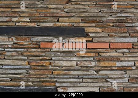 Konsistenz alter Steinwände als Hintergrund, Nahaufnahme Stockfoto