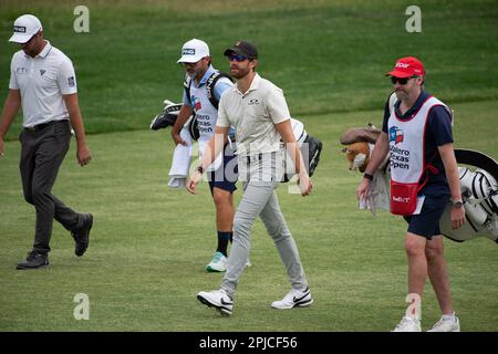 01. April 2023: Patrick Rogers in der dritten Runde der Valero Texas Open, TPC San Antonio Oaks Course. San Antonio, Texas. Mario Cantu/CSM Stockfoto