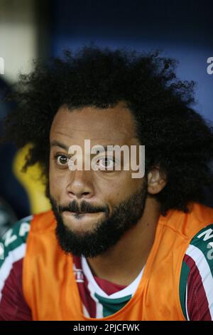 Rio de Janeiro, Brasilien, 01. April 2023. Marcelo von Fluminense während des Spiels zwischen Flamengo und Fluminense, für die Finalmeisterschaft Carioca 2023, im Maracana Stadium, in Rio de Janeiro am 01. April. Foto: Daniel Castelo Branco/DiaEsportivo/Alamy Live News Stockfoto