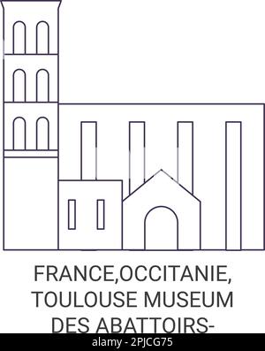 Frankreich, Occitanie, Toulouse Muse des Abattoirs reisen als Vektordarstellung für Wahrzeichen Stock Vektor