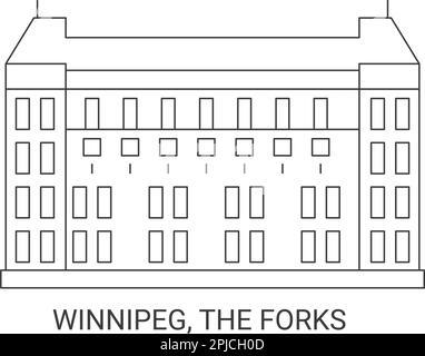 Kanada, Winnipeg, The Forks, Reise Landmark Vektordarstellung Stock Vektor