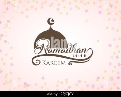 Ramadan Kareem Mubarak-Grußkarte. Vektorkalligraphie für den Ramadhan-Fastenmonat in der islamischen Welt. Stock Vektor