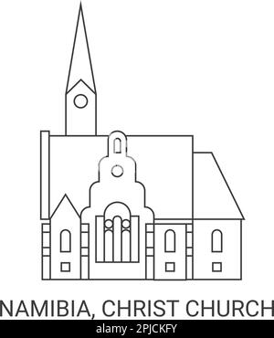 Namibia, Christ Church, Reise-Wahrzeichen-Vektor-Illustration Stock Vektor