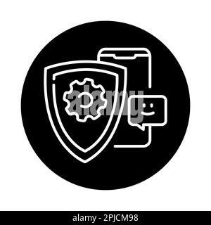 Schwarzes Symbol für Schutz. Schutz personenbezogener Daten. Stock Vektor