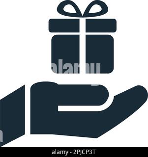 Hand- und Geschenkbox Symbol Vektor Logo Vorlage Illustration Design Stock Vektor