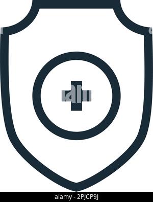 Shield and Cross Medical, Healthcare Icon Vector Logo Template Illustration Design Stock Vektor