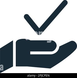 Hand, Häkchen Symbol Vektor Logo Vorlage Illustration Design Stock Vektor