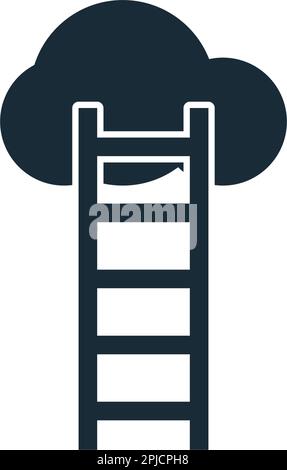 „Ladder and Cloud Icon“-Vektor-Logo-Vorlage Illustration Design Stock Vektor