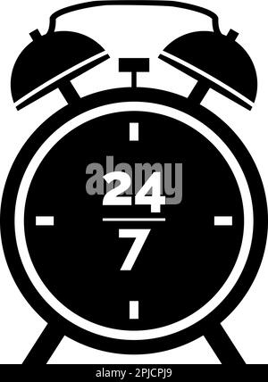 Öffnen Sie 24-7 Symbol Vector Logo Template Illustration Design Stock Vektor