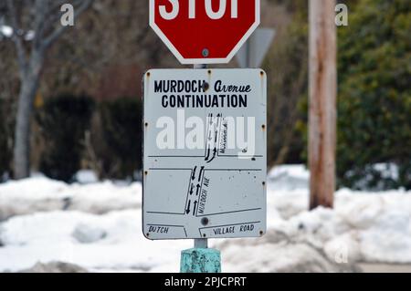 Altmodisches Straßenschild auf der Murdoch Avenue in Halifax, Nova Scotia, Kanada Stockfoto