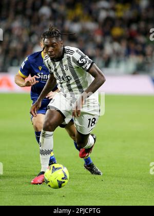 Turin, Italien. 01. April 2023. Moise Kean (FC Juventus) während des Spiels Juventus FC vs Hellas Verona, italienischer Fußballschuh der Serie A in Turin, Italien, April 01 2023 Kredit: Independent Photo Agency/Alamy Live News Stockfoto