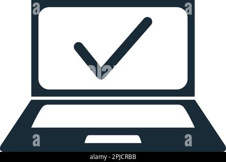 Laptop, Computer Check Mark Symbol Vector Logo Template Illustration Design Stock Vektor