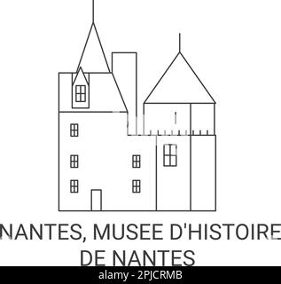 Frankreich, Nantes, Musee D'histoire De Nantes reisen als Vektordarstellung Stock Vektor